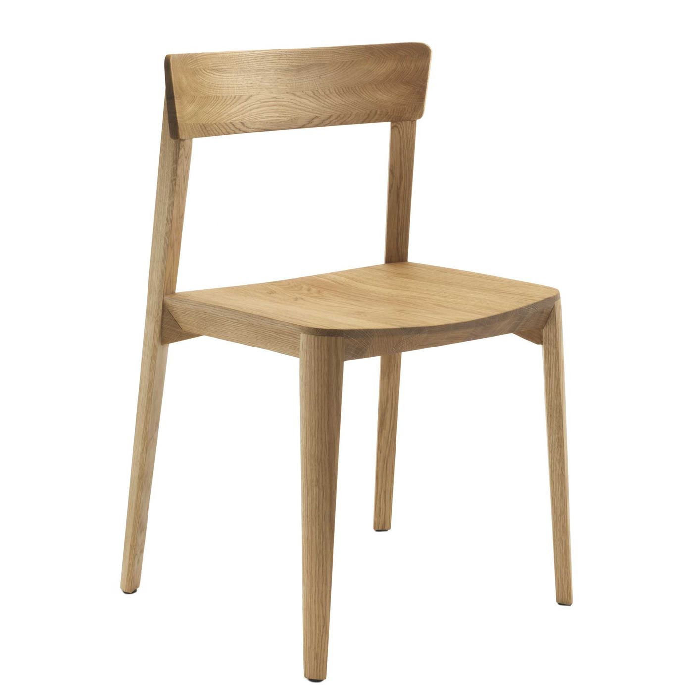 Riva 1920 Mia Wood Dining Chair - Brown - Oak - Plain - W49.5 x D48 x H81.5cm - Barker & Stonehouse