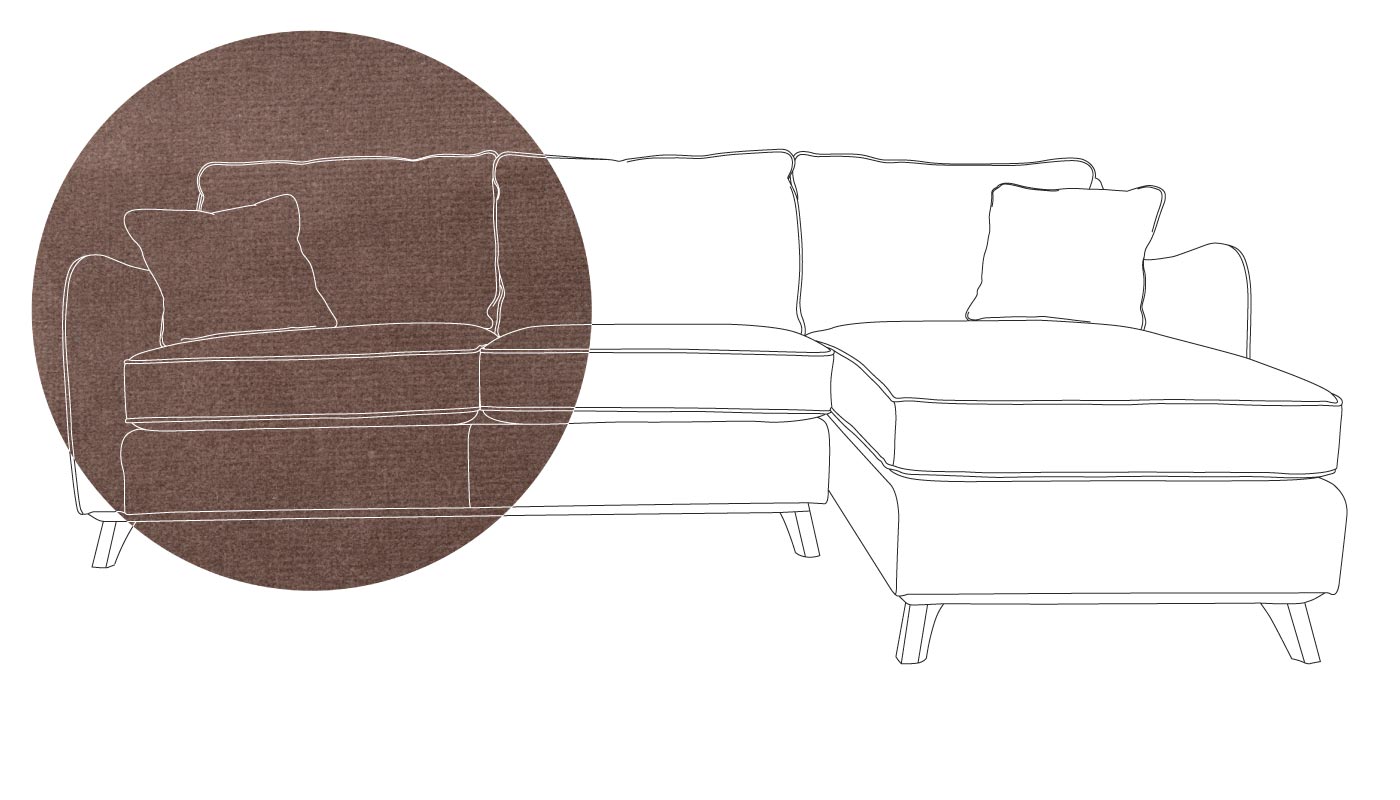 Heal's Ravello Right Hand Corner Sofa Velvet Mink