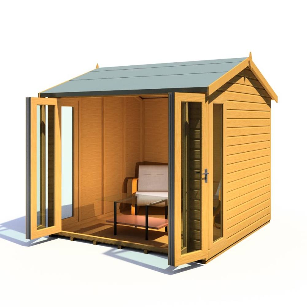 Shires Blenhiem 8 x 8 Feet Summerhouse - L259.4 x W253.4 x H246.2 cm in Light Brown 2