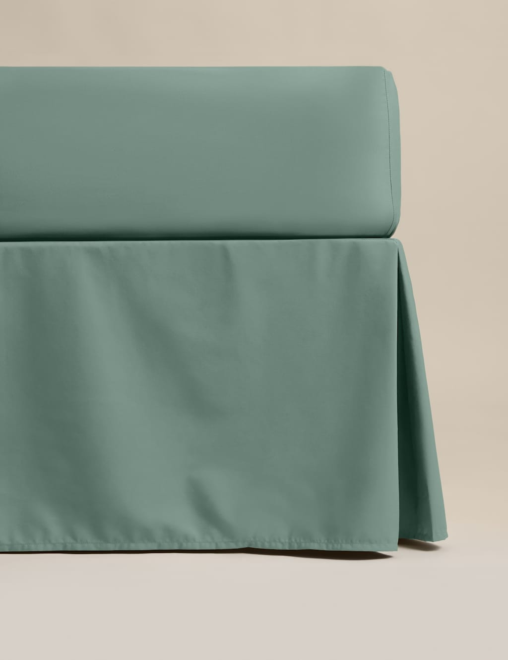 M&S Pure Egyptian Cotton Valance Sheet Smokey Green