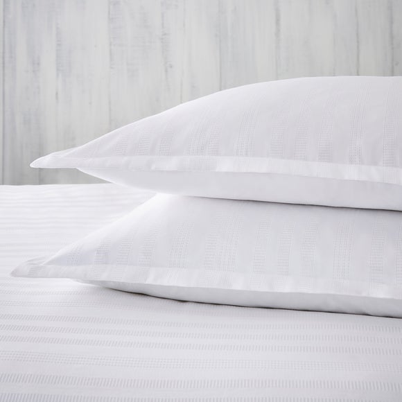 Dorma Purity Staunton White 100% Cotton Oxford Pillowcase Pair