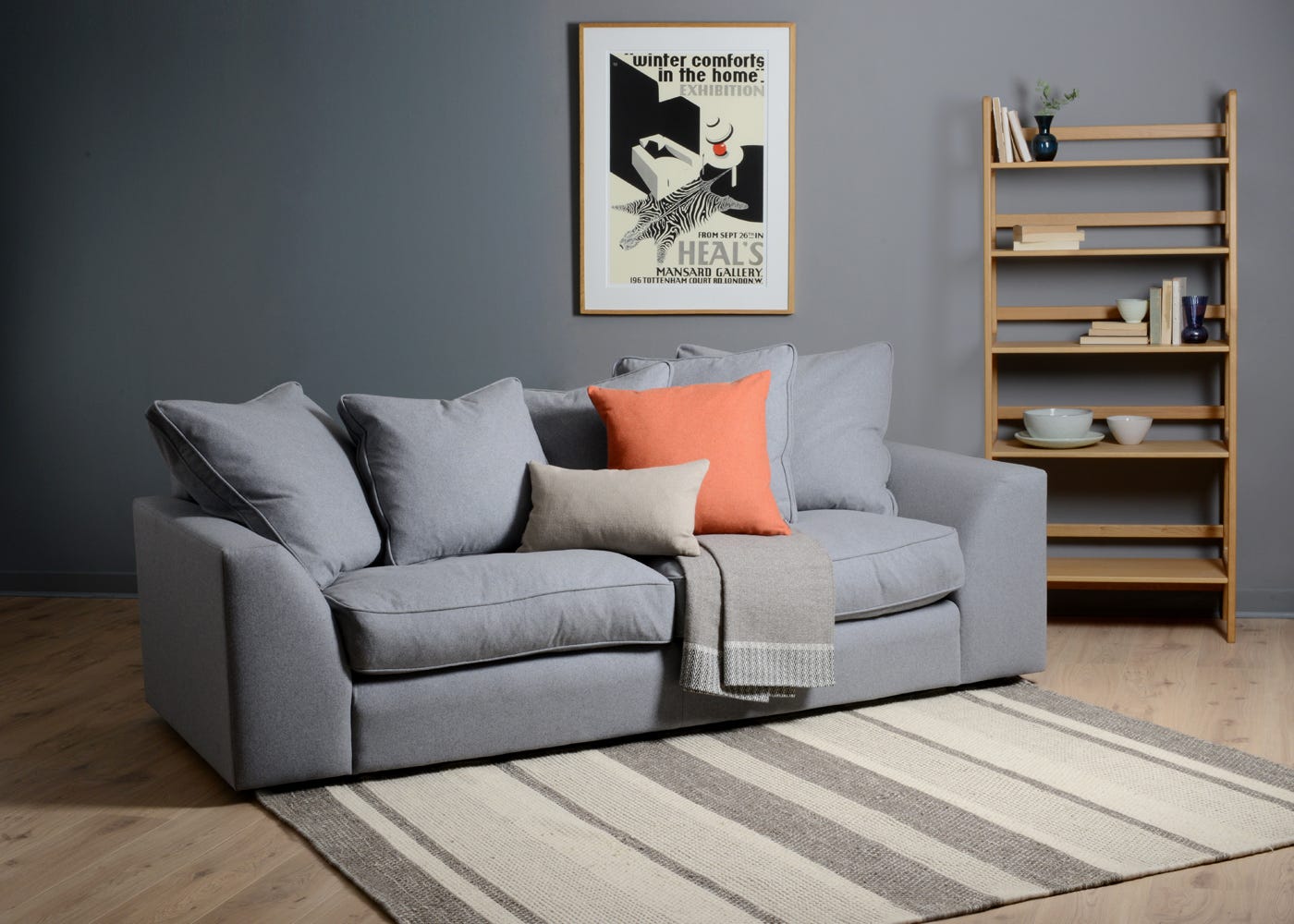 Heal's Cumulus 4 Seater Sofa Cotton Grain Black Feet 4