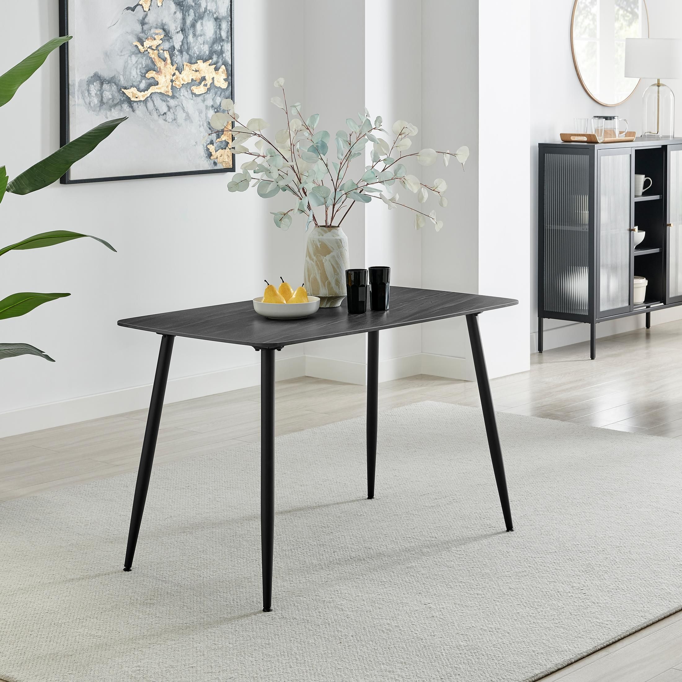 FurnitureboxUK Asti Grey Marble Effect Ceramic Dining Table