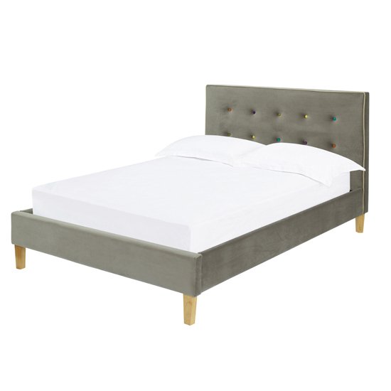 Camden King Size Fabric Bed In Grey