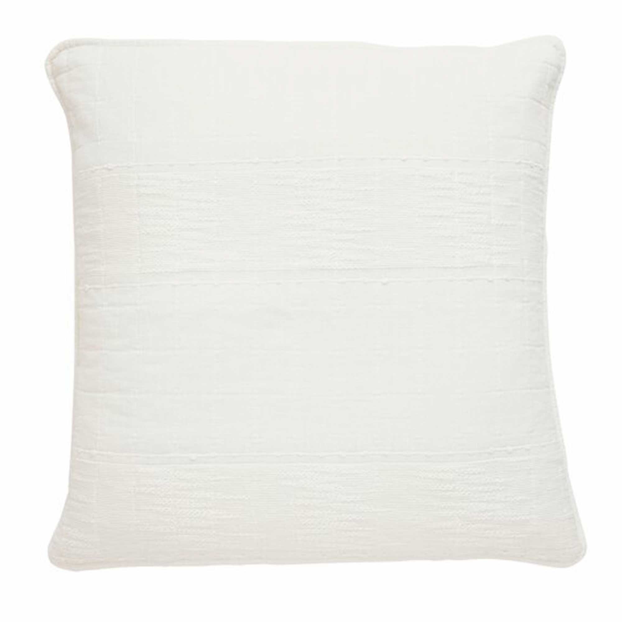 Large Quilted Cushion, Square, White Cotton | Barker & Stonehouse