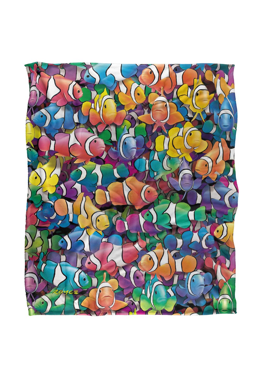 JQ Licensing Royce Mcclure Clowning Around Clown Fish Pattern Silky Touch Super Soft Throw Blanket 152 X 127 cm in White