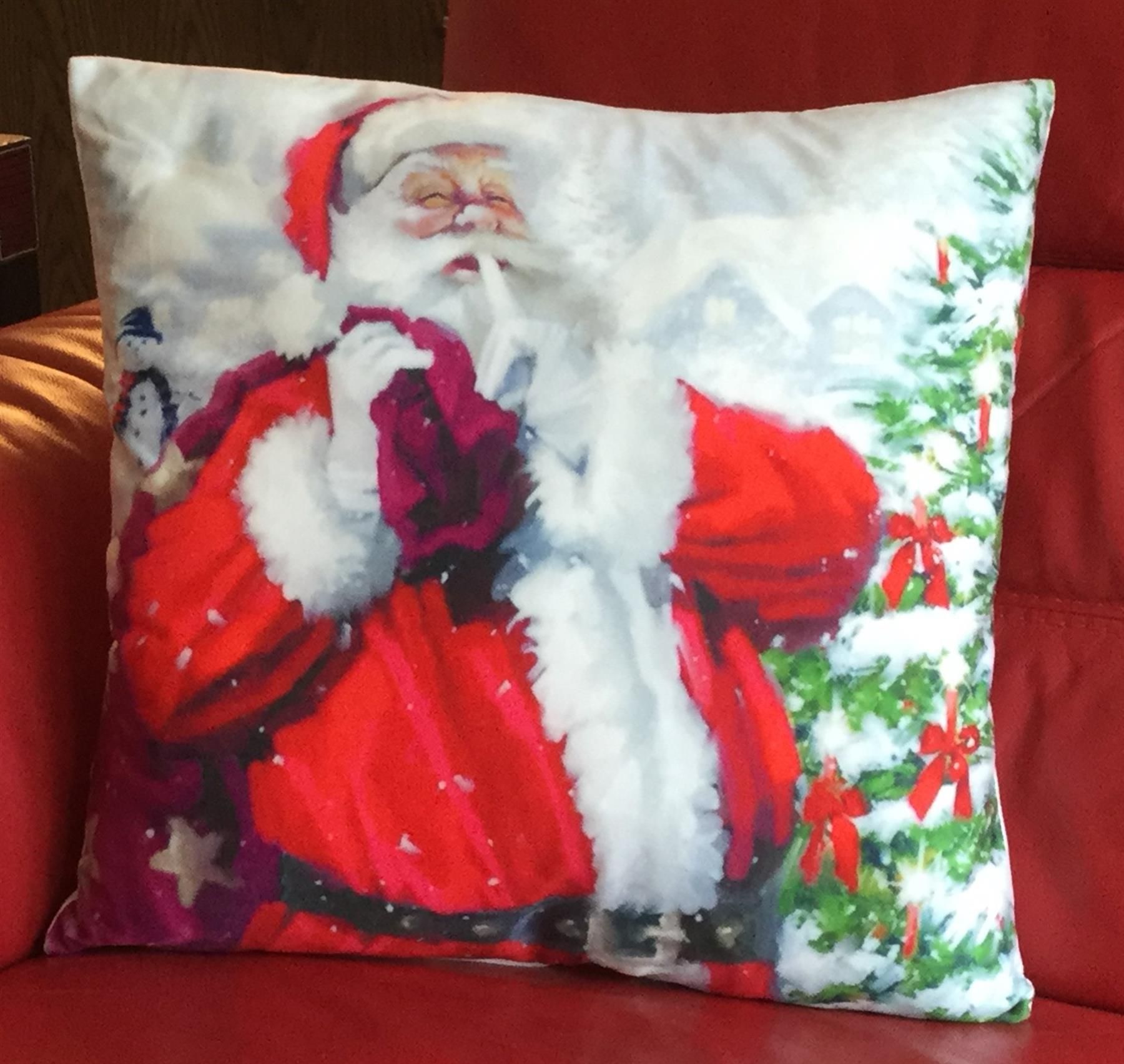 Luxury Living Christmas Santa Decorative Cushion Cover 45cm x 45cm in Red