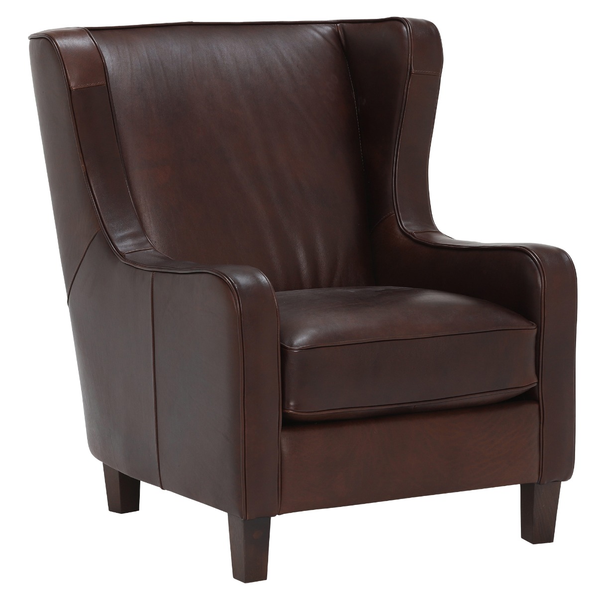 Abbott Leather Armchair / Lounge Chair - Tan - W90 x D100 x H104cm - Barker & Stonehouse