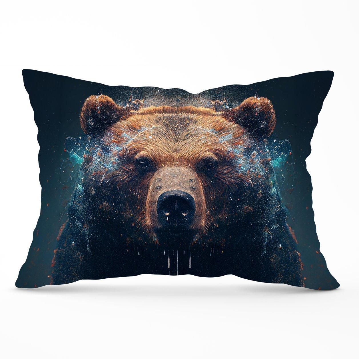 Warren Reed - Designer Brown Bear Face Splashart Cushions