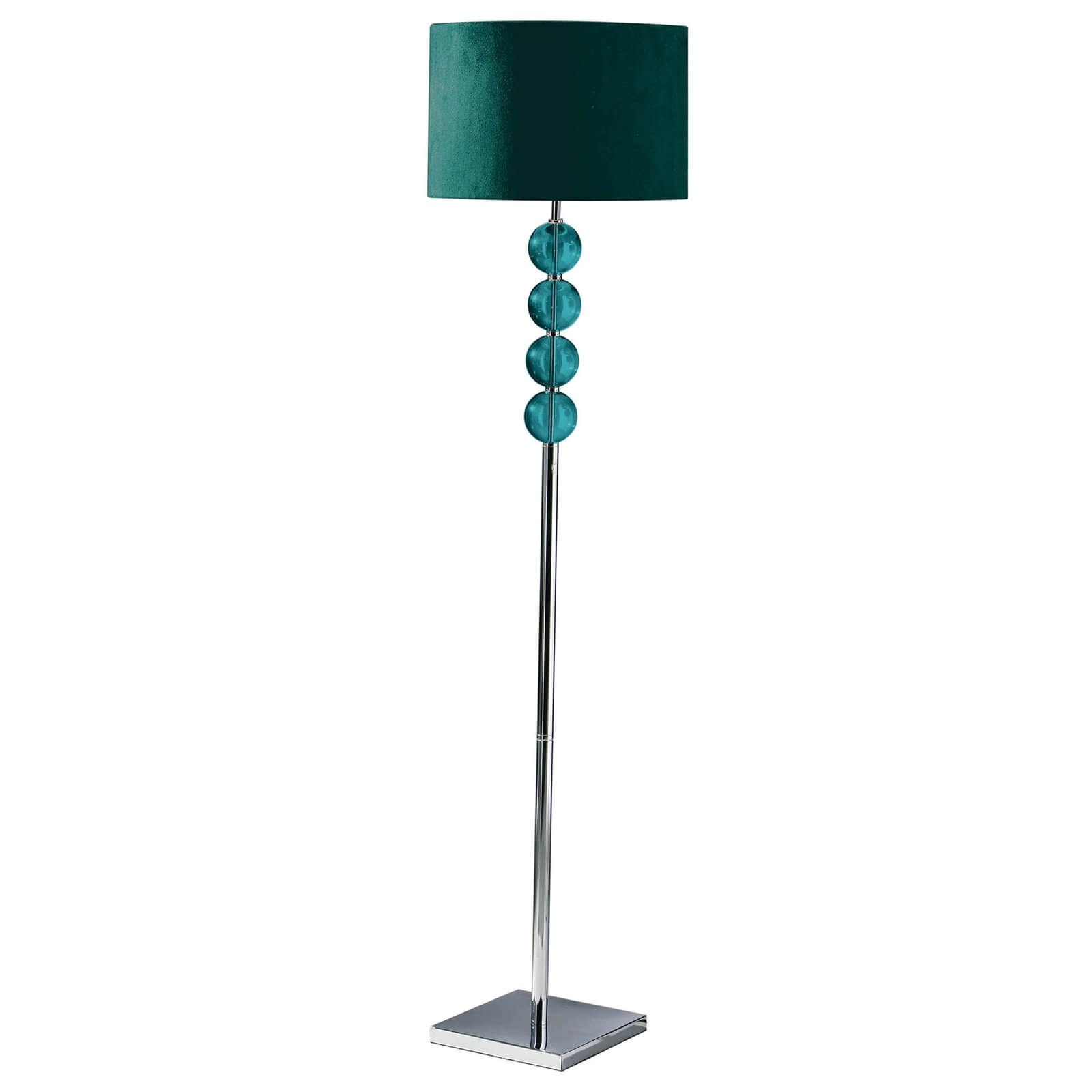 Mistro Teal Suede Effect Shade Floor Lamp