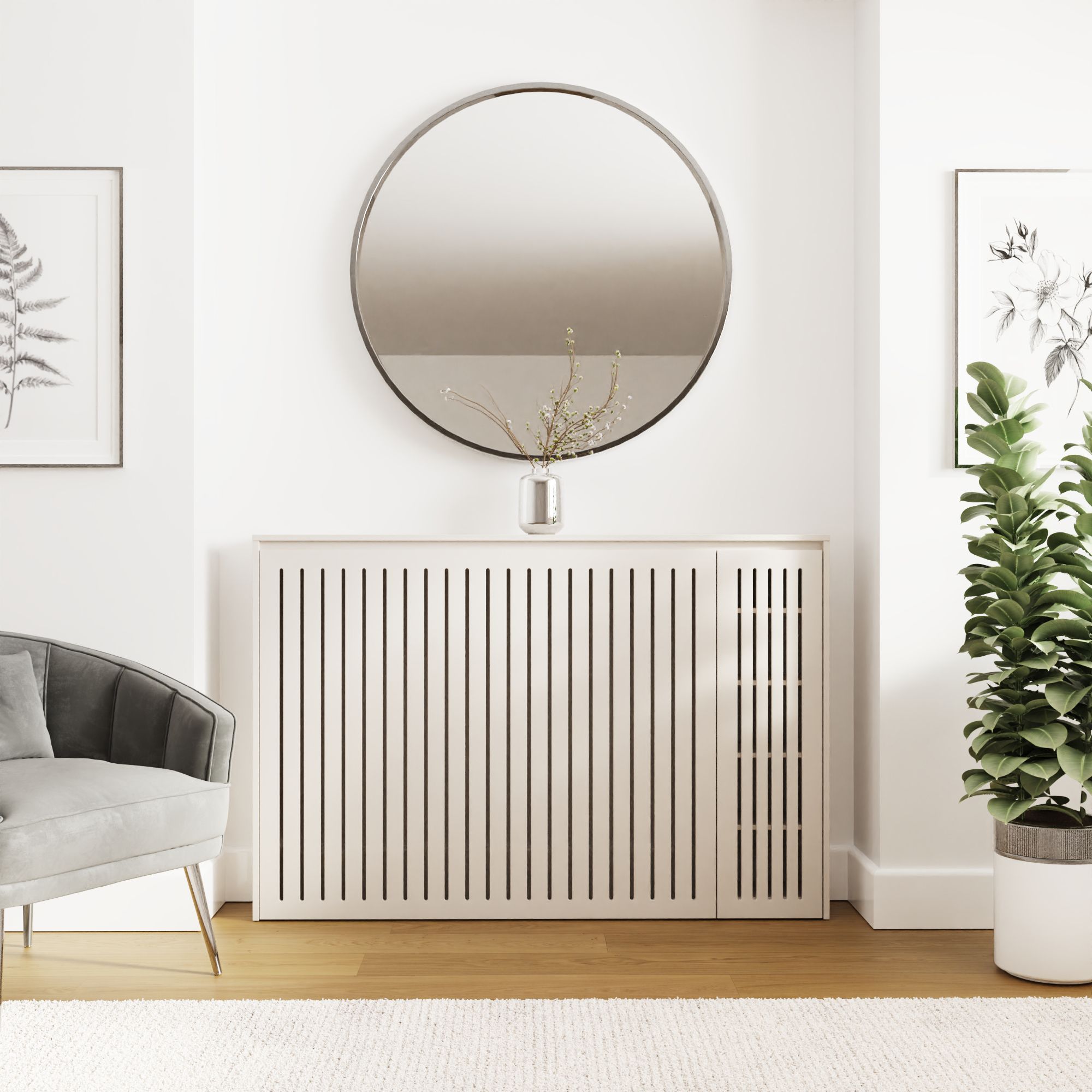 GFW Cooper Storage Radiator Cover in Stone