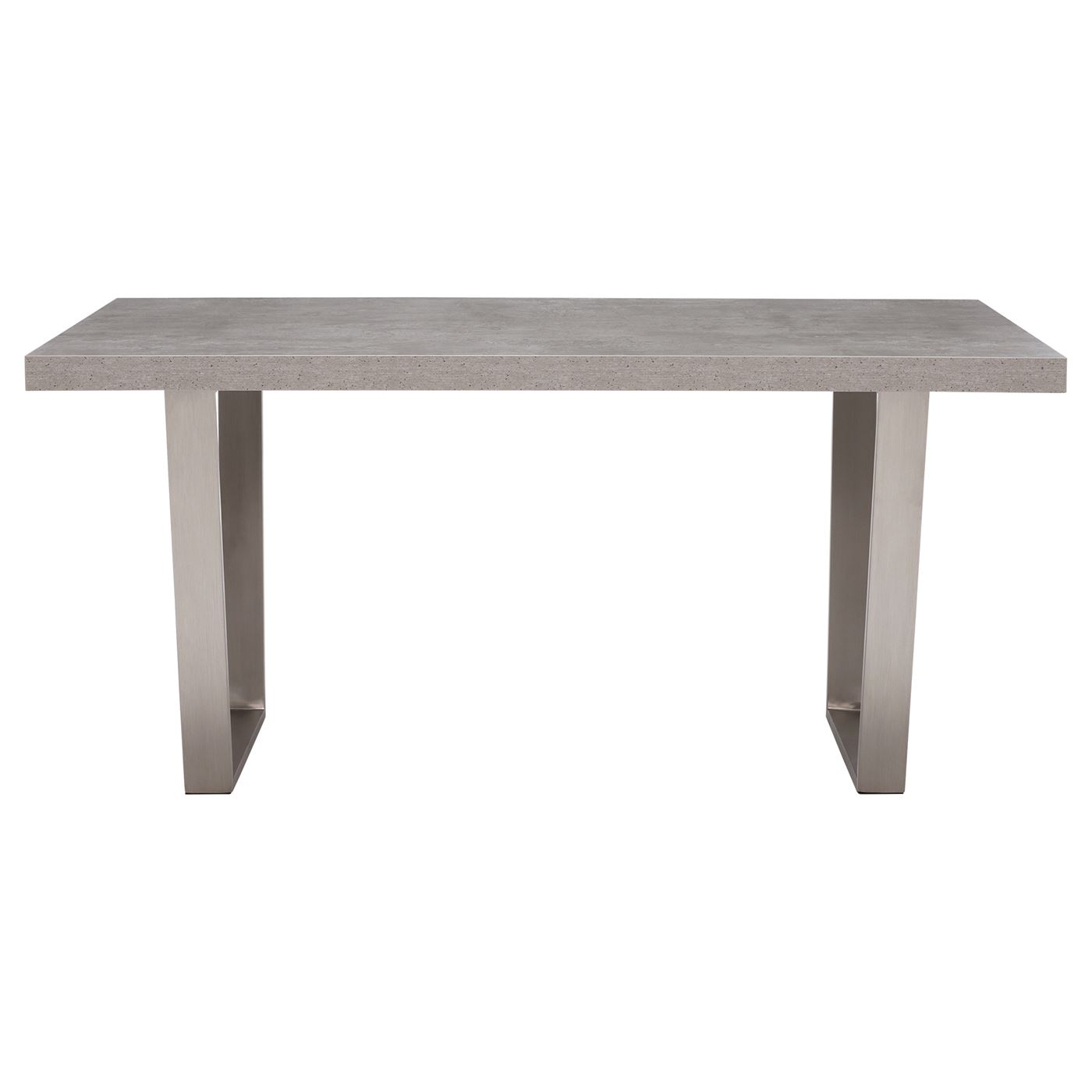 Concrete Effect Dining Table With Stainless Steel Legs - W135 x D80 x H75cm - Barker & Stonehouse