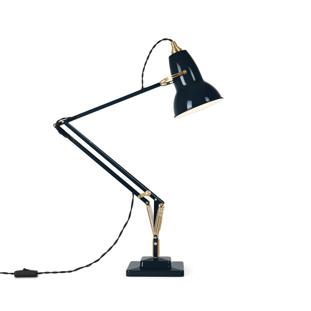 Anglepoise Original 1227 Desk Lamp Brass Ink Blue