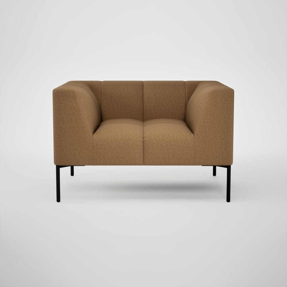 Heal's Quadro Armchair Siena Cotton Clay Black Feet 2