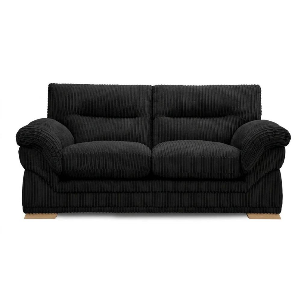 Bliss Furniture Amalfi 2 Seater Claude Sofa Modern Plush Fabric in Black