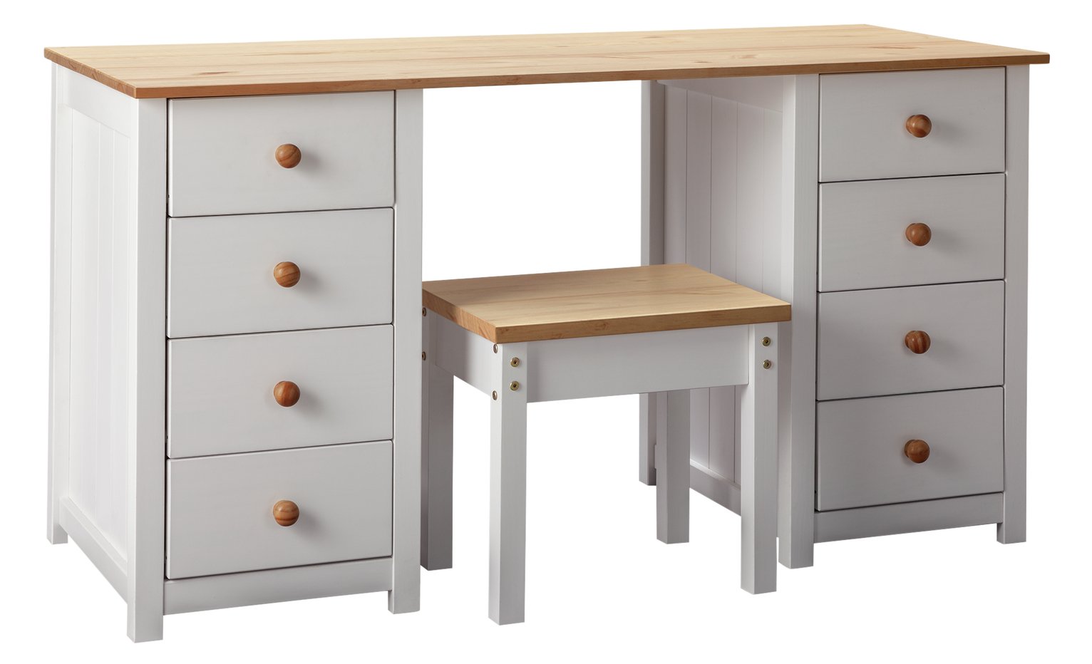 Argos Home Scandinavia Dressing Table & Stool - Two Tone