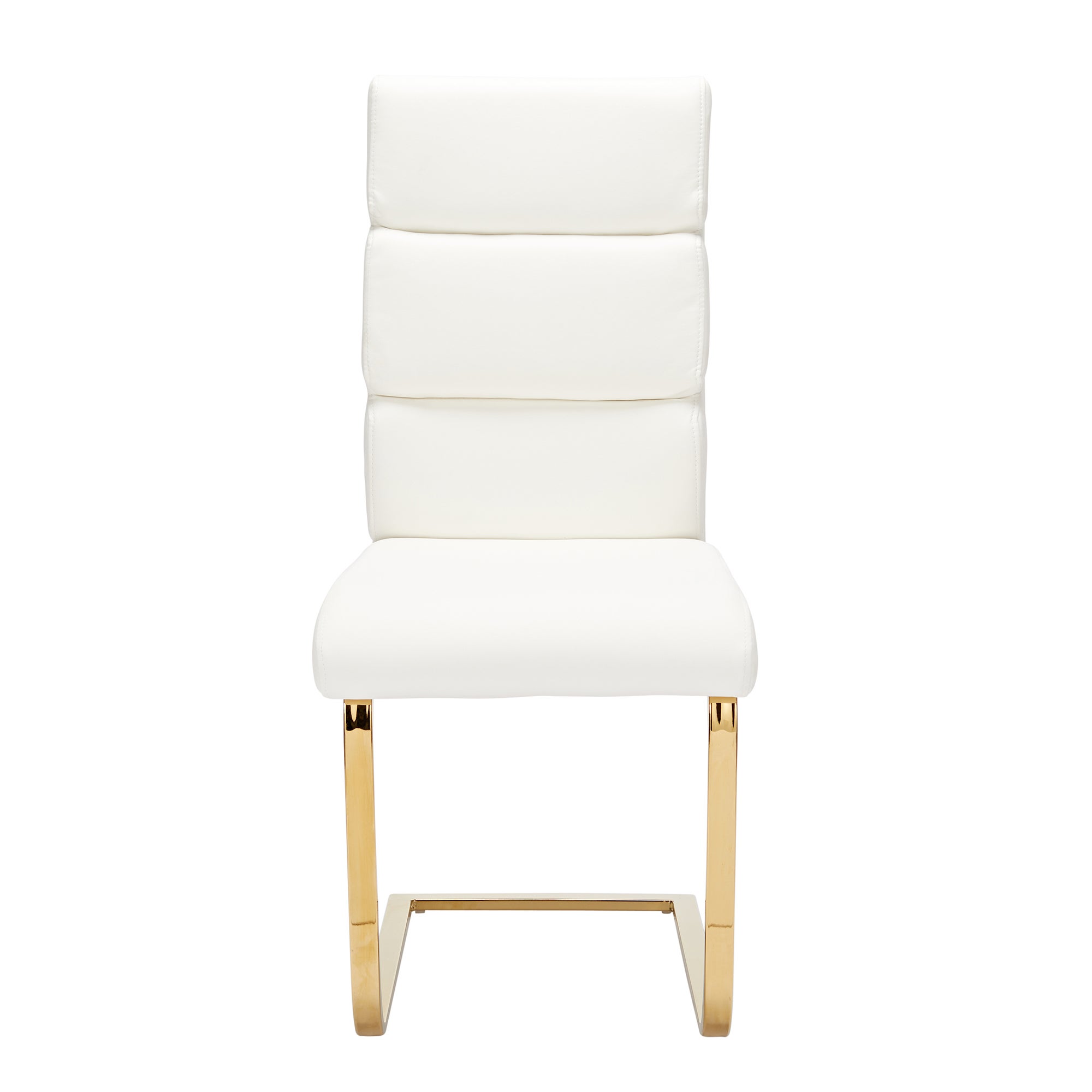 Amira PU Leather Pair of Dining Chairs White