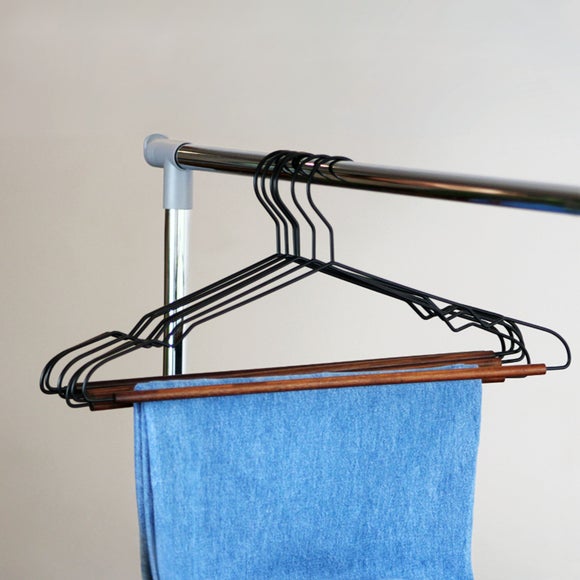 Set of 6 Wooden Bar Trouser Hangers