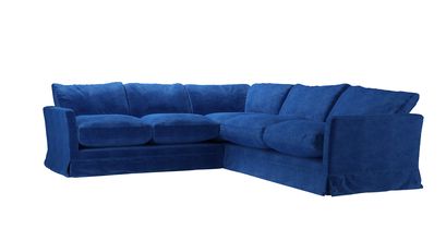 Otto Asym. Crn: LHF 2 Seat w RHF 2.5 Seat in Cobalt Smart Velvet - sofa.com