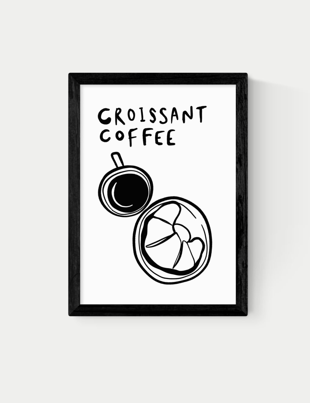 East End Prints Croissant Coffee Framed Art Black