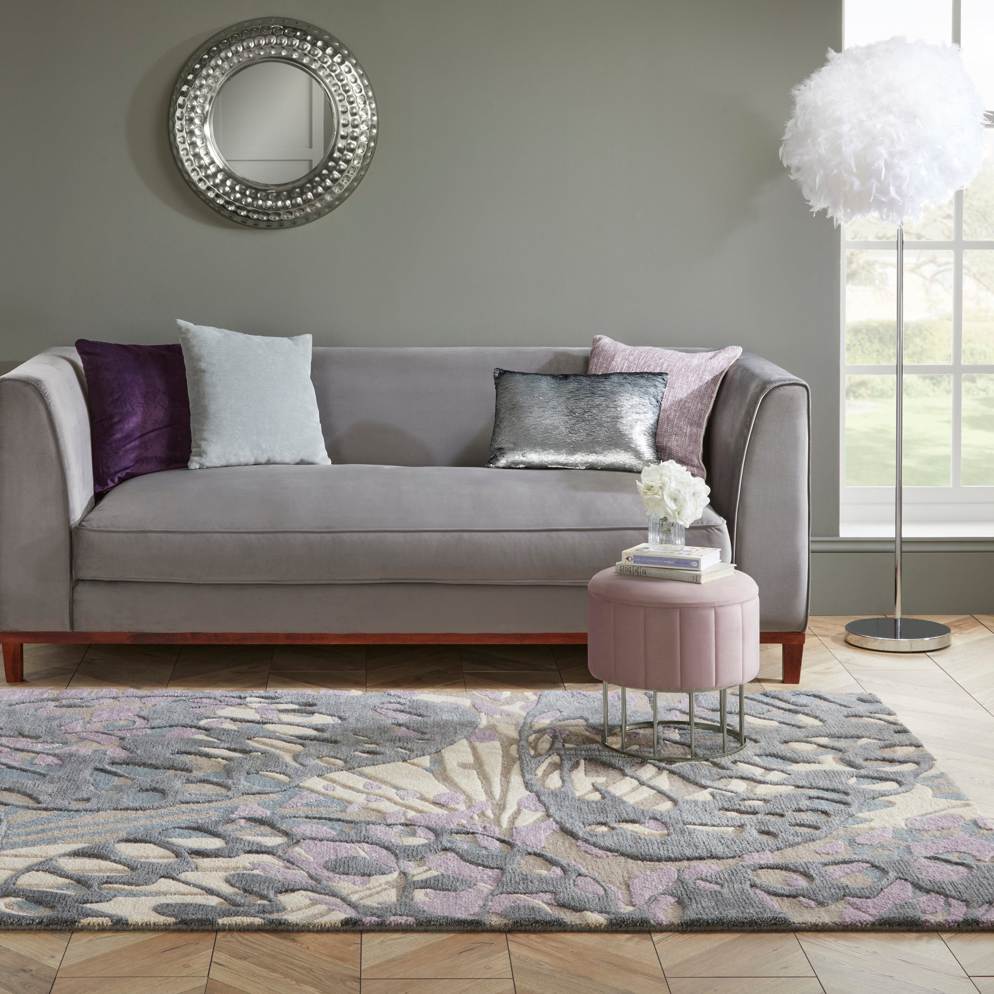 Camilla Rug Purple and Grey