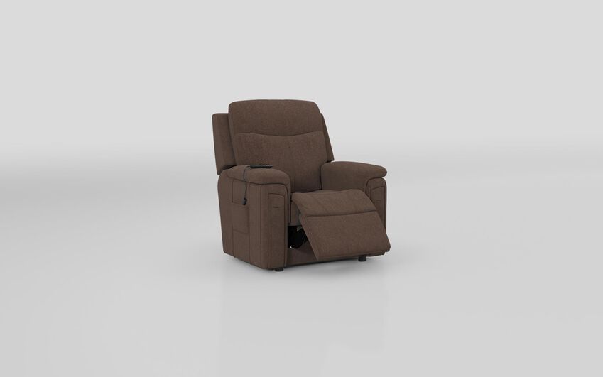 Brown Fabric Eldwick Lift & Rise Chair with Cup Holders & Heated Seat VAT Exempt