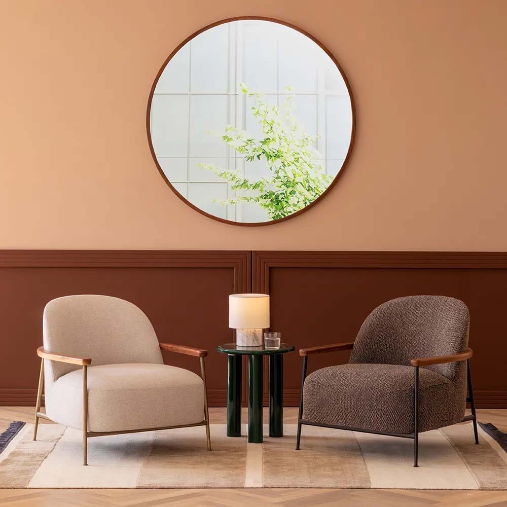 Heal's Anais Mirror Walnut Round 120cm 4