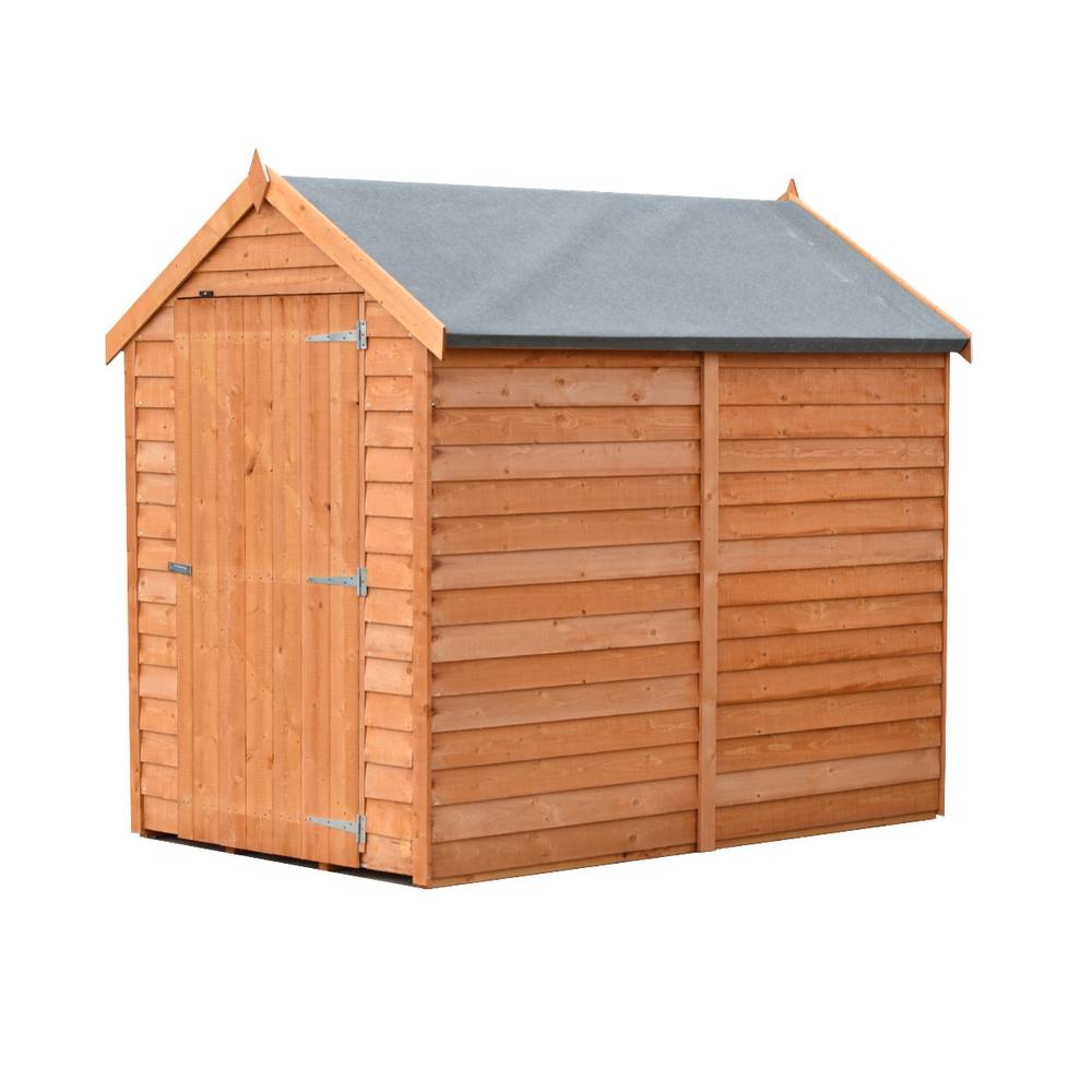 Shires Overlap 6 x 4 Feet Dip Treated Value Range Apex Shed Single Door in Brown 3