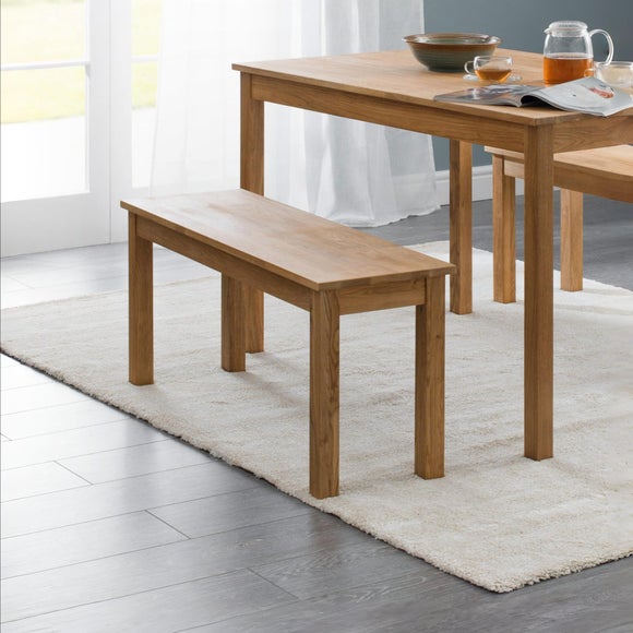 Coxmoor 2 Seater Dining Bench, Solid Oak, 90cm