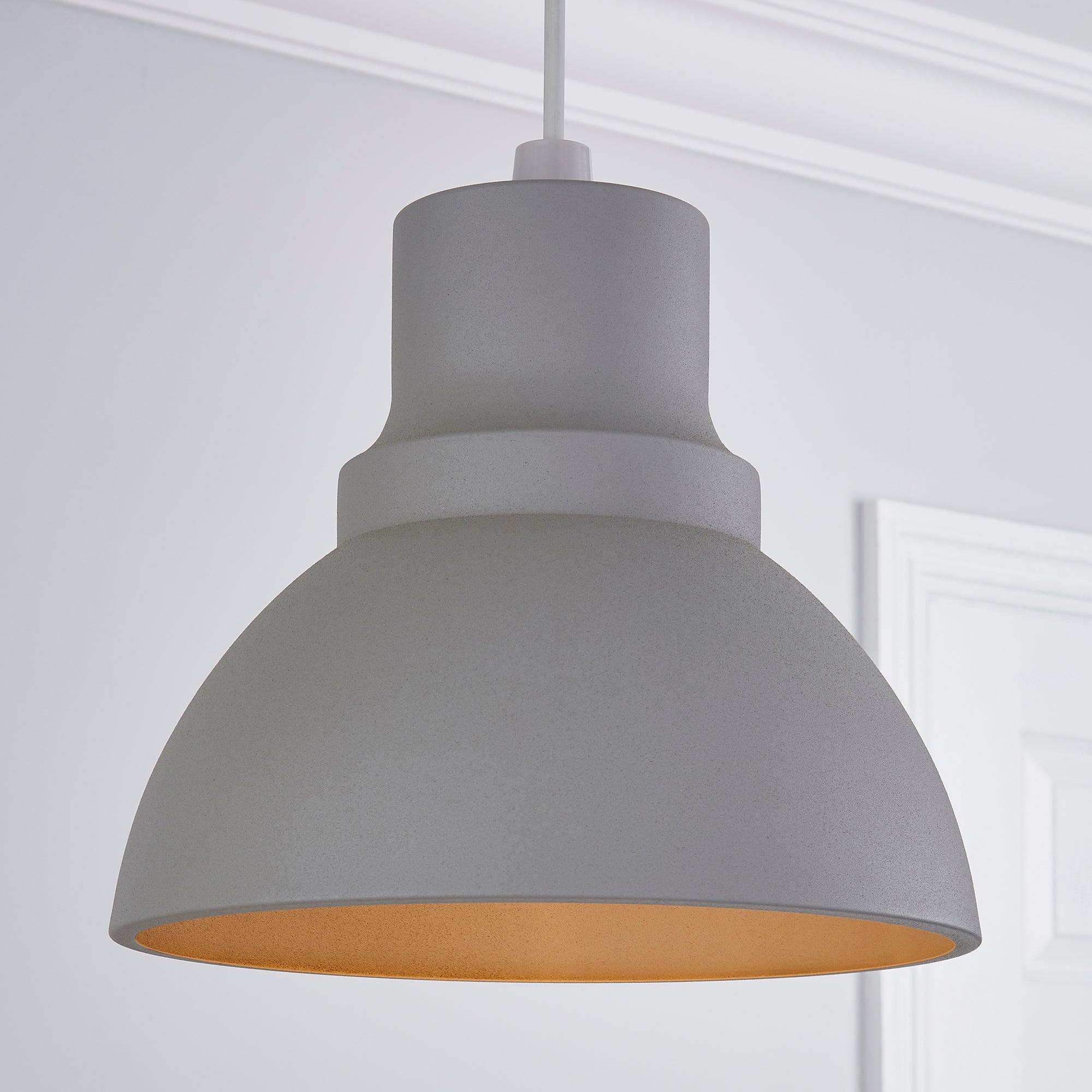 Cadoc Concrete Effect Easy Fit Pendant Grey