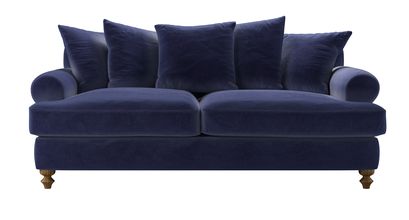 Teddy 3 Seat Sofa Bed in Prussian Blue Cotton Matt Velvet - sofa.com