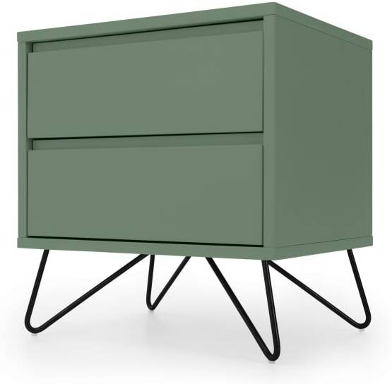 Elona Bedside Table, Fern Green & Black