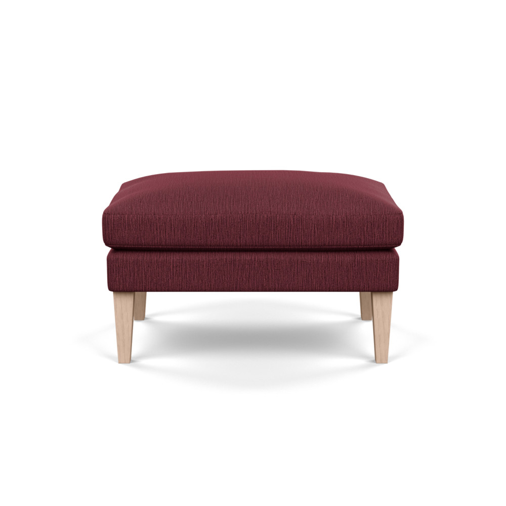 Heal's Wallis Ottoman Smart Linen Mix Maroon Natural Ash Feet