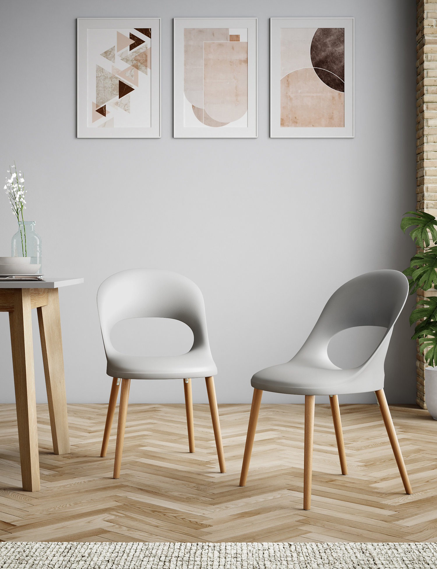 M&S Loft Set of 2 Curved Back Dining Chairs