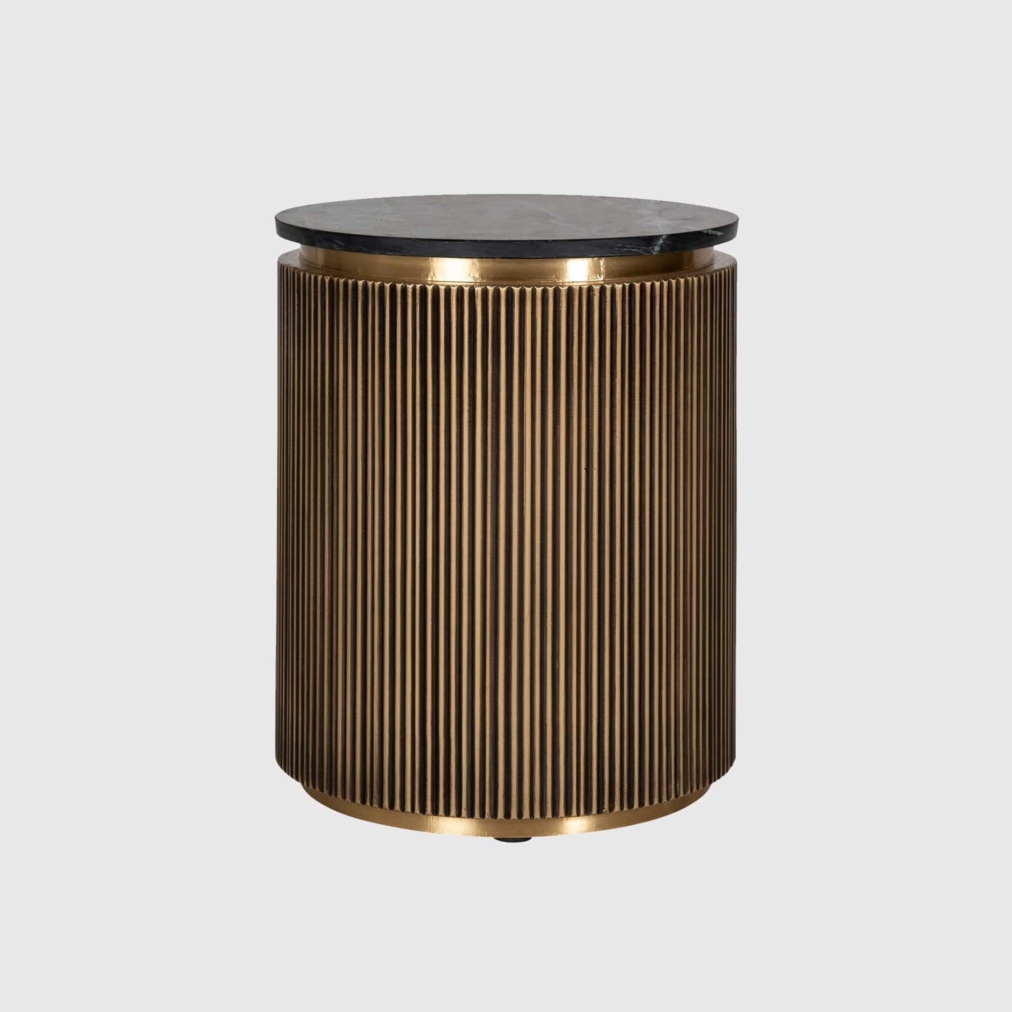 Cyrelle 50cm End Table, Round, Gold Marble | Barker & Stonehouse