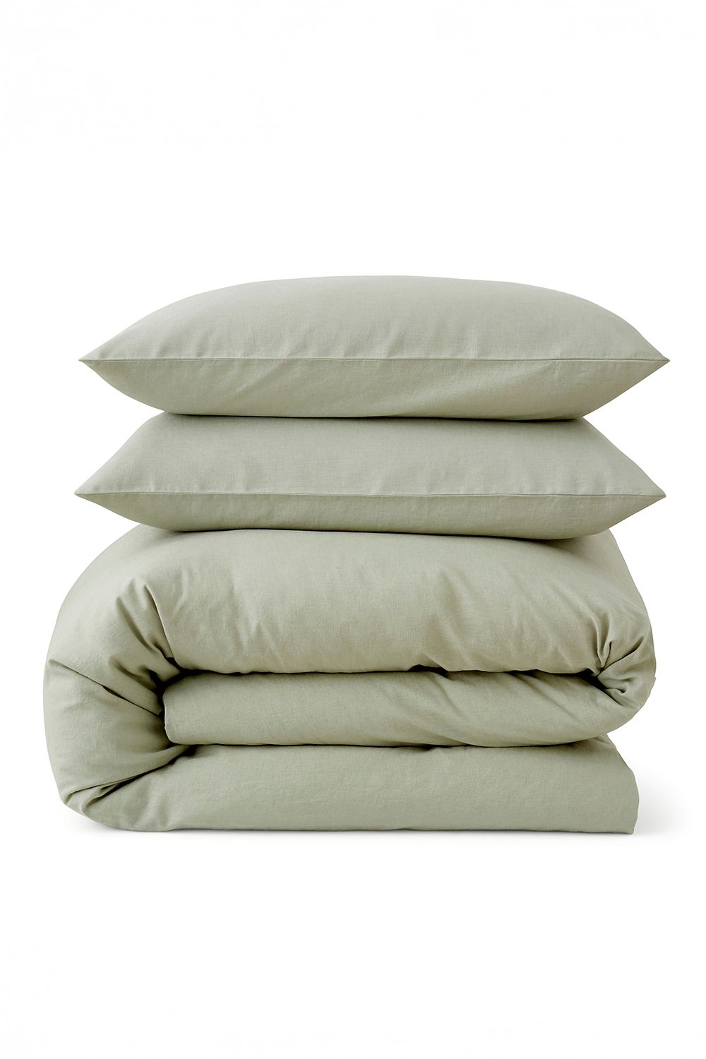 Martex Touch of Linen Duvet Cover Set (Includes 2 Pillowcases 1 For Single) in Pale Green 2