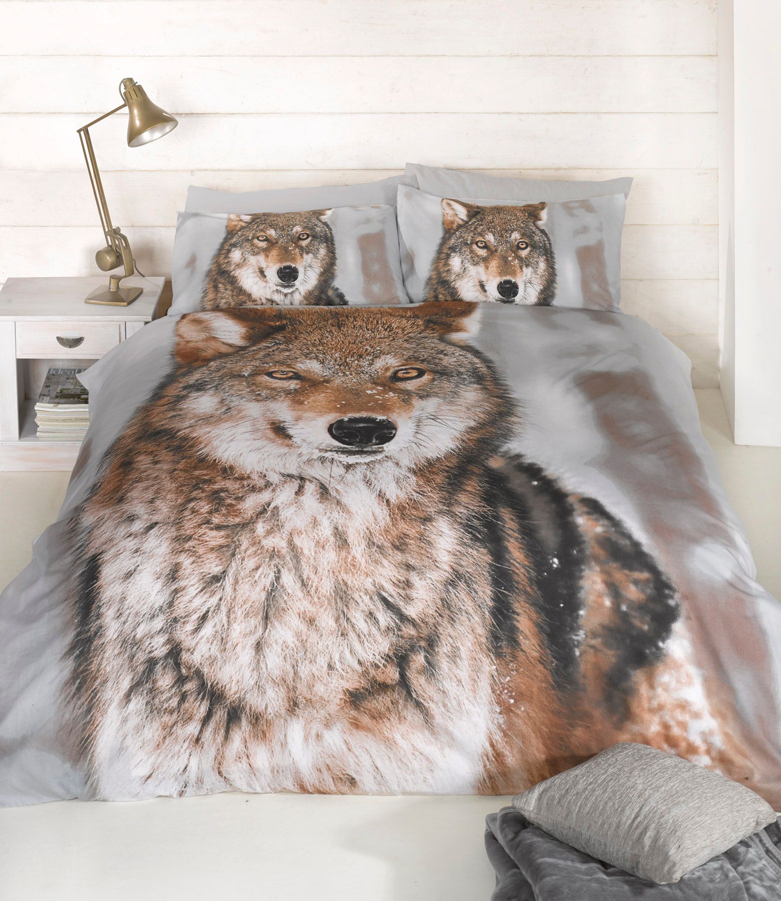 Rapport Home Wolf Polycotton Duvet Cover Set With Pillowcase
