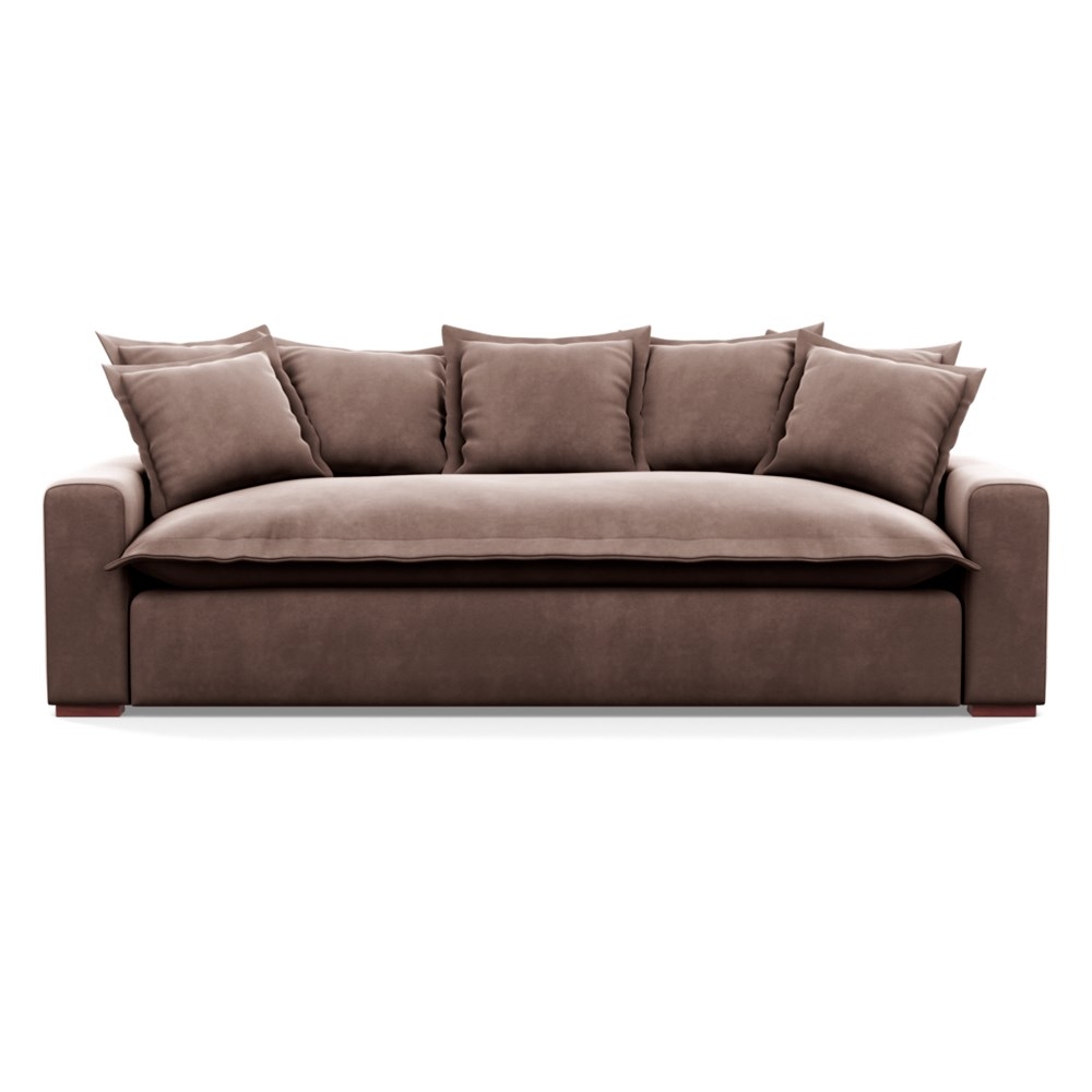 Heal's Brompton 4 Seater Sofa Velvet Mink Walnut Stain Feet