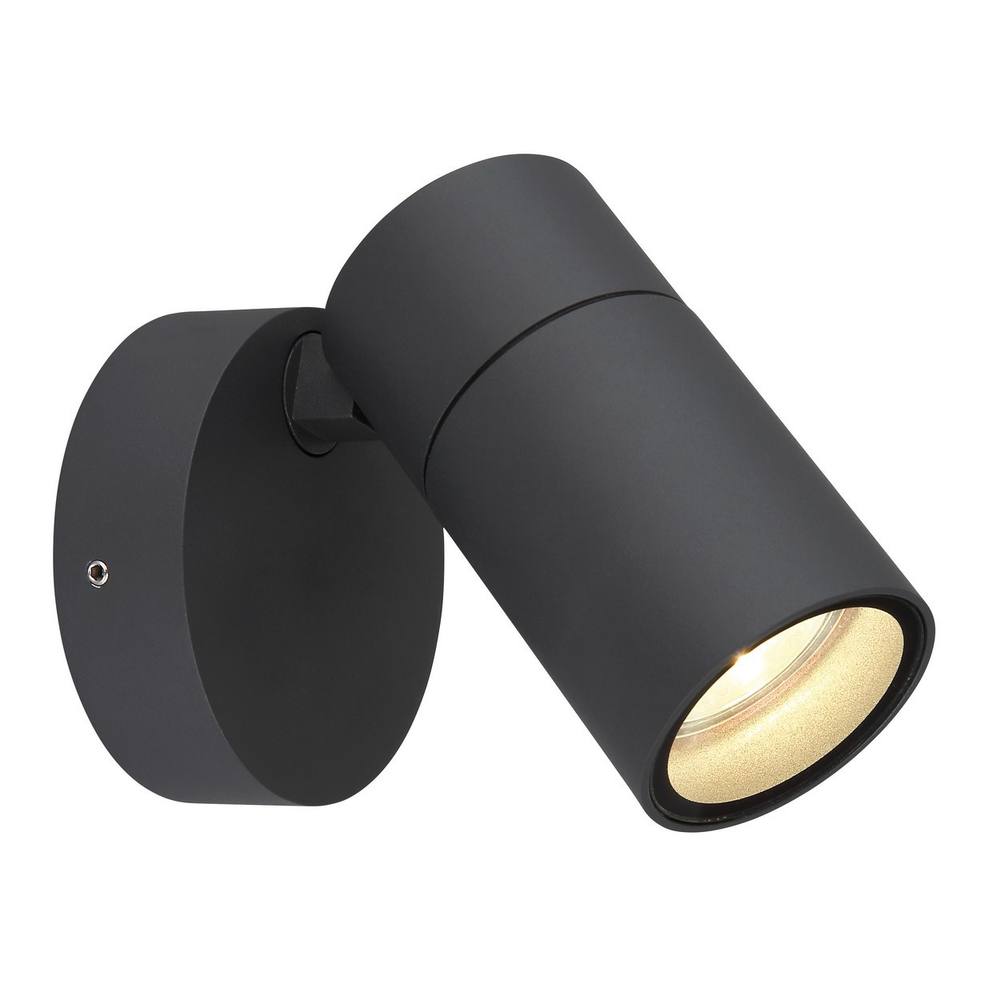 Netlighting Piper Outdoor Spotlight Anthracite Matt IP44 Clear Glass Shade 1x GU10 in Dark Grey