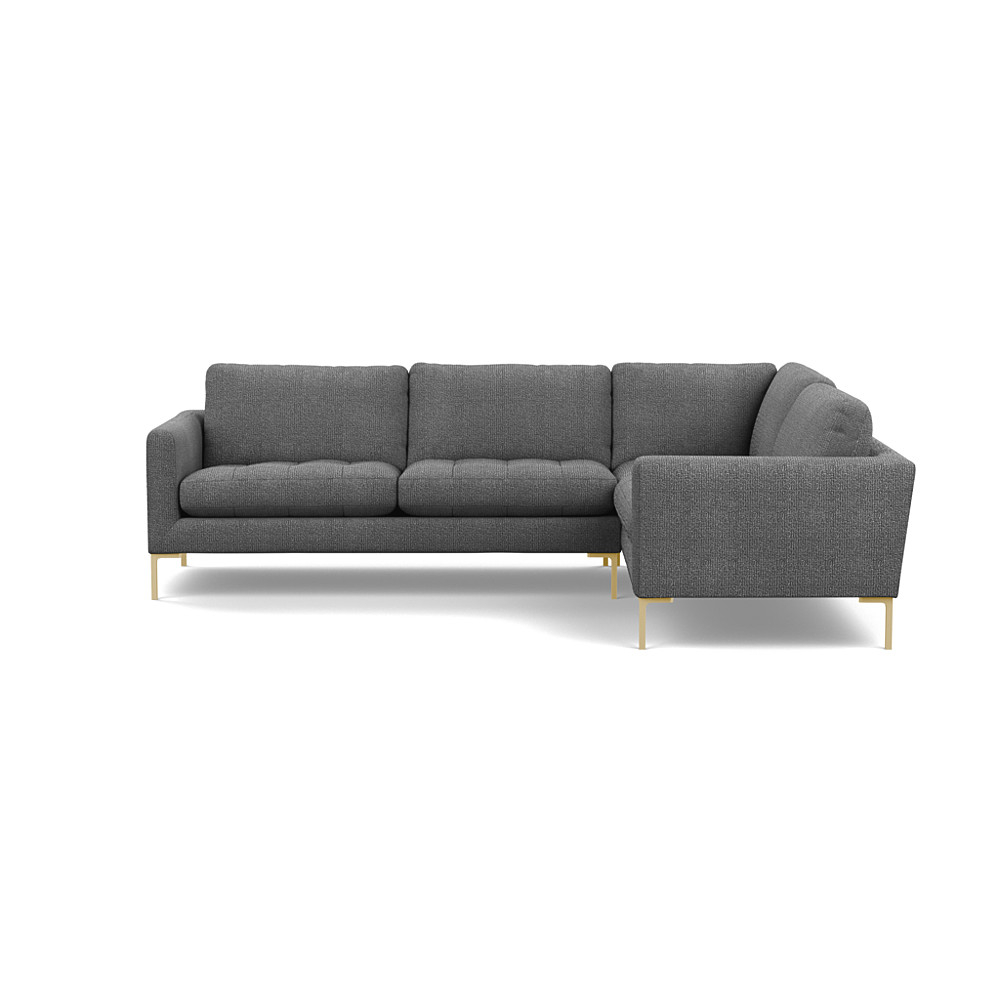 Heal's Eton Right Hand Facing Corner Sofa Tejo Recycled Noir Brass Feet