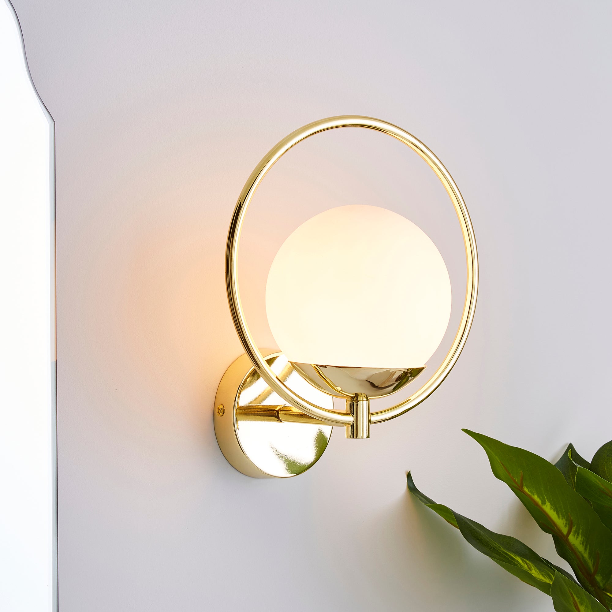 Fort Halo Bathroom Wall Light Champagne Champagne