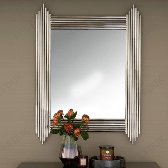 Wazn Rectangular Bedroom Mirror In Nickel