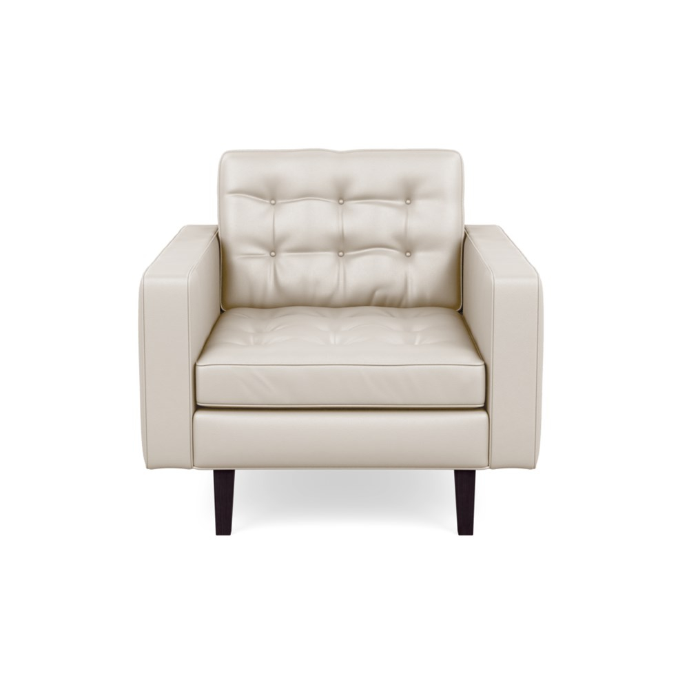 Heal's Hepburn Armchair Leather Hide Panna 7183 Wenge Feet