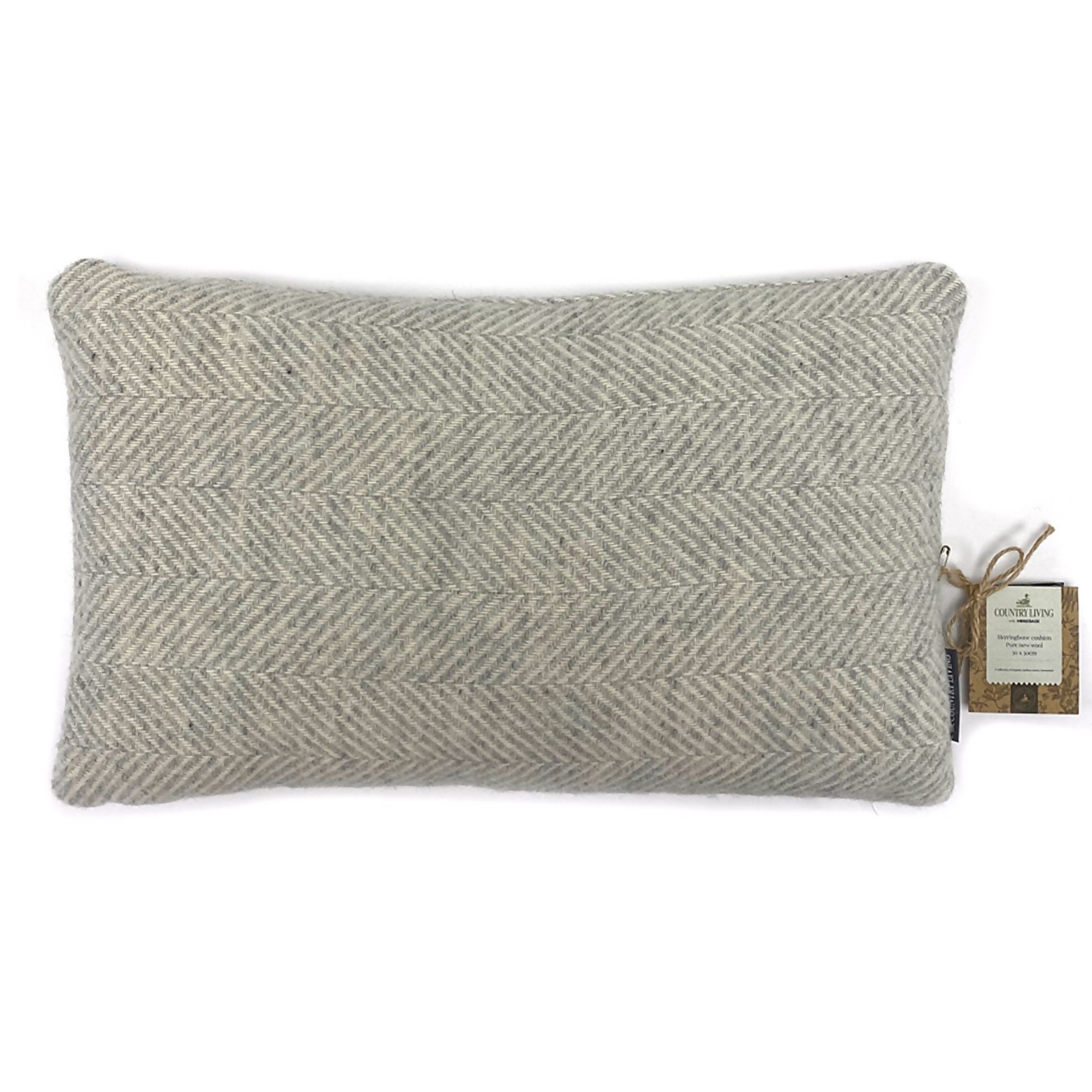 Country Living Wool Herringbone Cushion - 30x50cm - Grey