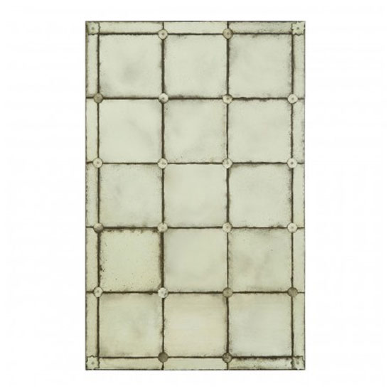 Raze Mosaic Effect Wall Bedroom Mirror In Antique Brass Frame