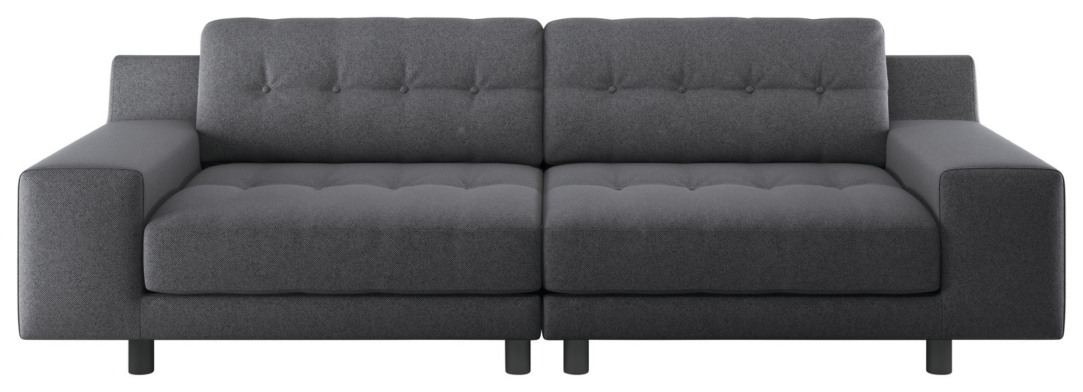 Habitat Hendricks 4 Seater Fabric Sofa - Charcoal