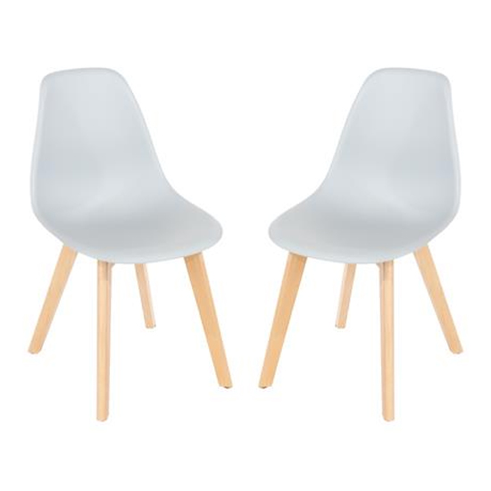 Arturo Grey Bistro Chair In Pair With Wooden Legs
