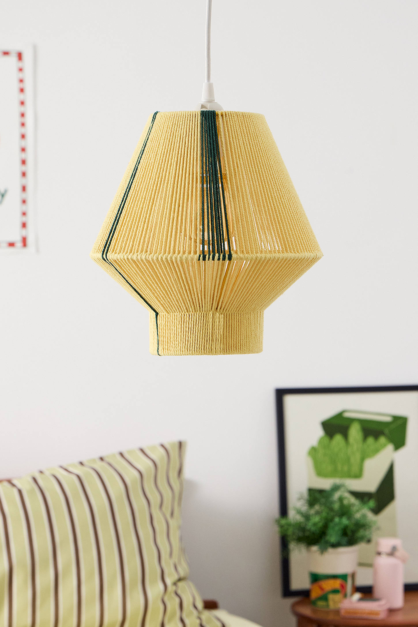 Yellow Woven Lamp Shade - Yellow