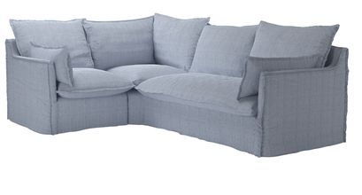 Isaac Asym: LHF Single w RHF 2 Seat Sofa Bed in Uniform House Herringbone Weave - sofa.com
