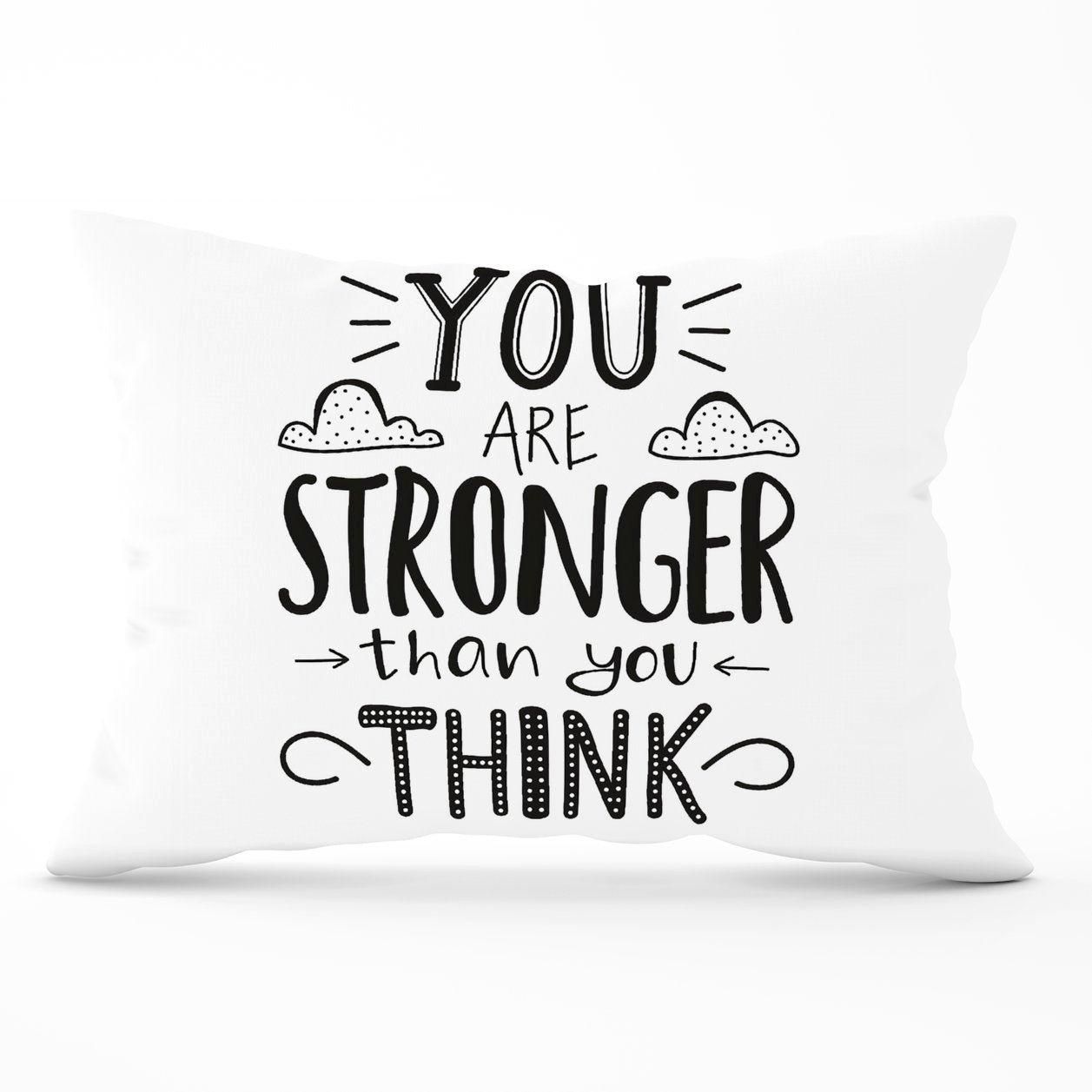 Warren Reed - Designer You Are Stronger Than You Think Cushions in Black
